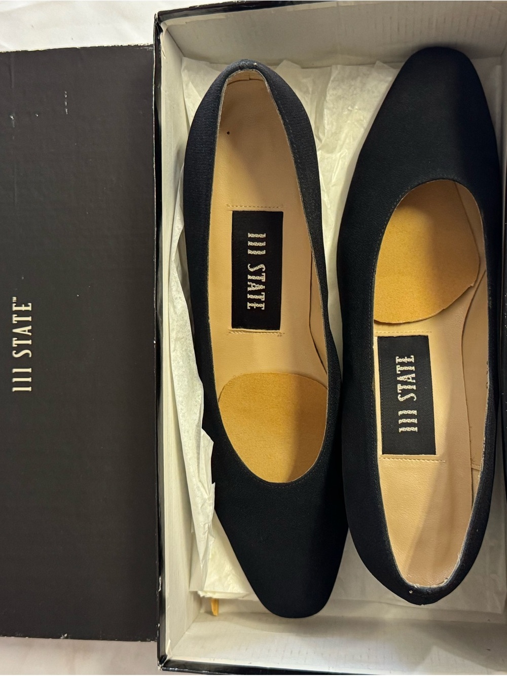 STATE Black Pointed Toe Slip-On Flats